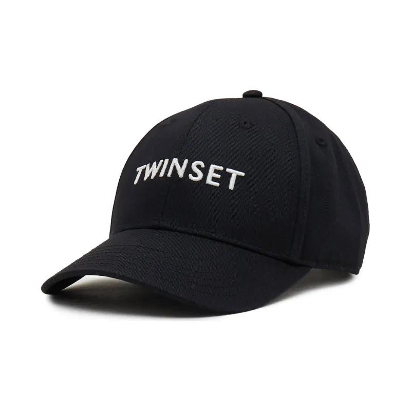 TWINSET CAPPELLO BASEBALL GABARDINE LOGO TWINSET RICAMATO