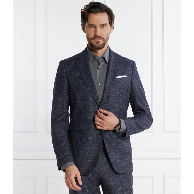 BOSS BLACK woll blazer h-hutson-233 | slim fit |mit leinen zusatz
