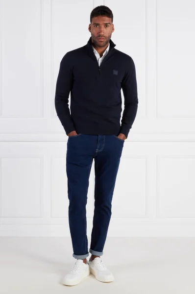 Pullover Kanobix | Regular Fit |mit zusatz von kaschmir BOSS ORANGE dunkelblau