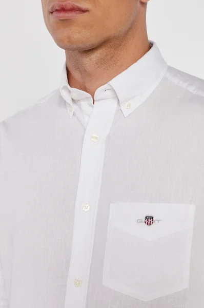 Hemd | Regular Fit |mit leinen zusatz Gant weiß